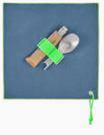 Opinel Picnic+ Set ajándék gravírozással, Bükkfa zsebkés No. 08, rozsdamentes acél, kanál, villa - 05617 (05617)