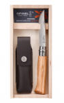 Opinel "Tradition Luxe" N°08 zsebkés tokkal, rozsdamentes acél, 8, 5 cm, Olive, fa díszdobozban, ajándék gravírozással - 05467 (05467)