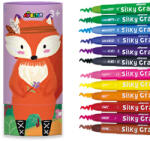 AVENIR Set creativ creta 3 in 1 cu poster de colorat cu vulpe