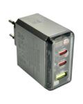 BOROFONE INCARCATOR retea Borofone "BN22" , Quick Charge 65W, 1 x USB, 2 x USB Type-C, gri metal "6941991114601" (timbru verde 0.18 lei) (6941991114601)