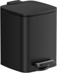 SONGMICS Cos de gunoi pentru toalta cu capac din otel 6L , negru (LTB590B0602) Cos de gunoi