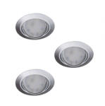 Kanlux LED lámpatest , spot , szett , 3 x 4.9W , GU10 , meleg fehér , beépíthető , kerek , króm , KANLUX TRIBIS II (23847)