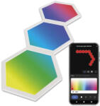 EMOS ZIW223R GoSmart LED-es lámpatest Hexagon, kiegészítő készlet, 3 rész, 1, 8 W, RGBIC dimmelhető, WiFi