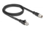 Delock M12 X-kódolt kábel 8 tűs apa - RJ45 Cat. 5e S/FTP apa 1m fekete (80577)