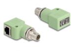 Delock M12 X-kódolt adapter 8 tűs apa - RJ45 anya Cat. 5e zöld (60683)