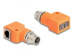 Delock M12 A-kódolt adapter 8 tűs anya - RJ45 anya Cat. 5e narancs (60668)