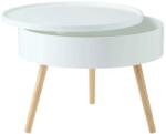 ModernHOME kerek Dohányzóasztal tárolóval 60cm - Barna, Fehér (FH-CT0210)
