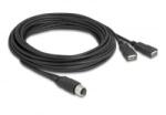 Delock M12 A-kódolt kábel 8 tűs anya - 2 x USB 2.0 A 5m fekete (60652)