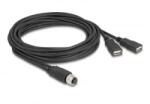 Delock M12 A-kódolt kábel 8 tűs anya - 2 x USB 2.0 A 3m fekete (60651) (60651)