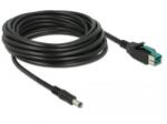 Delock PoweredUSB 12 V -> DC 5, 5 x 2, 1 mm kábel 5m fekete (85501)