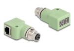 Delock M12 X-kódolt adapter 8 tűs anya - RJ45 anya Cat. 5e zöld (60684)