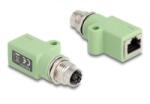 Delock M12 X-kódolt adapter 8 tűs anya - RJ45 anya Cat. 5e zöld (60682)
