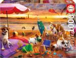 Educa Puzzle Educa din 1000 piese - Câini care se joacă pe plajă (EDU20312) Puzzle