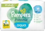 Pampers Harmonie Aqua Kíméletes nedves törlőkendő gyerekeknek 3 x 48db (8006540458525)