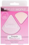 Brushworks Puf triunghiular pentru pudra, 2 bucati, Brushworks
