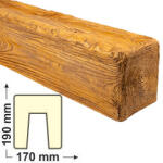 Elite Decor DecoWood Bükk-170 Rusztikus poliuretán gerenda - 2 méteres (EQ 004) (Beam Rustic EQ 004 (2 m) classic light 19х17)
