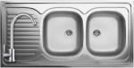 Laveo SK6_021T+SAP4-A090 - LAVEO LON 60 két medencés csepptálcás teletetős rozsdamentes mosogató 1200x600 inox + ZEGOR rozsdamentes íves csaptelep (SK6_021T+SAP4-A090)