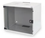 ASSMANN 19" 7U 370x540x400mm lapraszerelt üvegajtós szürke fali rack szekrény - ipkameradiszkont