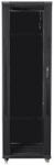 Lanberg FF01-8042-12B 19" 42U SZÉL: 800mm MÉLY: 1000mm MAG: 2047mm lapraszerelt üvegajtós fekete rack szekrény - ipkameradiszkont