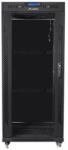 Lanberg FF01-6627-12BL 19" 27U SZÉL: 600mm MÉLY: 600mm MAG: 1431mm lapraszerelt LCD üvegajtós fekete rack szekrény