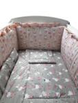 MyKids Lenjerie Dancing Bunny Gray-Pink 4+1 piese 120x60 cm GreatGoods Plaything Lenjerii de pat bebelusi‎, patura bebelusi