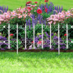 Hessa Bordura Gardulet Decorativ Plastic pentru Gazon sau Flori, Dimensiuni 61x30cm, Alb (11478A)