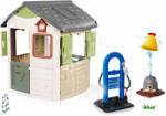 Smoby Set căsuță și benzinărie cu încărcare Life Jura Lodge Smoby extensibilă cu hrănitoare și joc de apă Cârtiță cu apă (SM810504-18) Casuta pentru copii