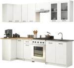 AKORD Oliwia 3M Sarok Konyhabútor Szett Üvegvitrinnel Fehér (AKO-SKZOLIDWITBIANH720)