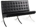 King Home Barcelon Prestige Plus Kétszemélyes Bőrkanapé Fekete (KHM-KH1501100134) - pepita