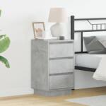 vidaXL Нощен шкаф Циментено сиво 39 x 34, 5 x 65 см Инженерна дървесина (869629)