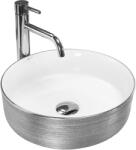 Rea Sami Brush Silver, pultra szerelhető mosdó 360x360x115 mm, ezüst-fehér, REA-U3304 (REA-U3304)