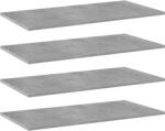 vidaXL 4 db betonszürke szerelt fa könyvespolc lap 80 x 40 x 1, 5 cm (805338)