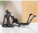  „Time together Gyönyörű kovácsoltvas páros szobor antik ezüst színben - 19cm