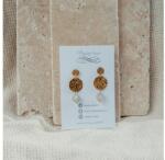 Napfény ékszer Arany színű labradorit változást elősegítő, védelmező nemesacél karika fülbevaló