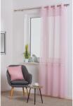 Splendid Sofia Áttetsző függöny, 140 x 260 cm, 100% poliészter, Gyűrűs, Rózsaszín