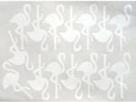 Original Deals dekoratív matrica készlet, flamingó madár forma, 5 x 10 cm, fehér, 45 db (21AGL0660)