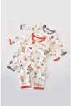 BabyCosy Organic Wear 2 db-os overall hosszú ujjú és hosszú nadrág - 100% organikus pamut - piros és szürke, BabyCosy, 3-6 hónapos (BC-CSY5816-3)