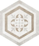 PAMESA CERAMICA Járólap, Pamesa Atrium Alpha Hex. Mix Beige 25, 8x29cm - mozaikkeramia