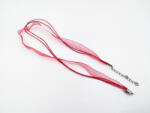  Organza nyaklánc alap lánchosszabítóval, 43 cm - piros (NYAP)