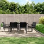 vidaXL 7 részes polyrattan és acél kerti étkezőgarnitúra párnával (3186980)