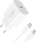 Tech-Protect NC20W hálózati töltő USB-C PD 20W + kábel USB-C, fehér