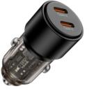 Tech-Protect CC03 autós töltő 2x USB-C 100W PD, fekete