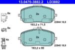 ATE Set placute frana ATE 13.0470-3882.2 (13.0470-3882.2)