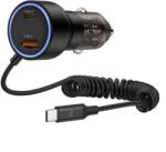 Tech-Protect CC05 autoincarcator USB / USB-C 60W PD + cablu USB-C, negru