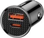 Baseus USB + Type C - 30W Baseus autós töltő QC 4.0 PD 3.0 5A (CCALL-YS01) fekete szivargyújtóba