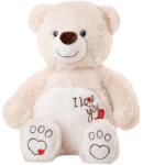Amek Toys Jucărie de pluș Amek Toys - Ursuleț de pluș cu inimioare brodate, alb, 33 cm (030118-1)