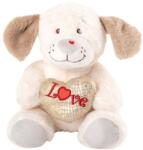 Amek Toys Jucărie de pluș Amek Toys - Câine cu inimă, alb, 24 cm (030615-1)