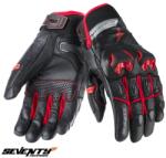Seventy Degrees Manusi moto piele Seventy Degrees SD-N47 - barbati, iarna, impermeabile, racing/naked, negru/rosu (SD1404704)