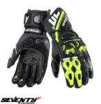 Seventy Degrees Manusi moto piele Seventy Degrees SD-R12 - barbati, vara, sport, negru/galben (SD1101203)