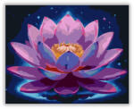  Neon Lótusz Kozmikus Háttérrel - számfestő készlet